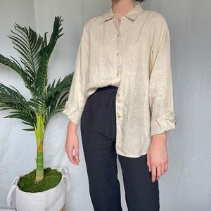 Button Down 100% Linen Shirt